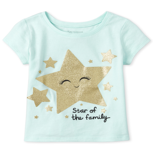 

s Baby And Toddler Glitter Star Of The Family Graphic Tee - Green T-Shirt - The Children's Place