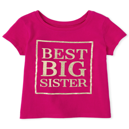 

s Baby And Toddler Glitter Best Sister Matching Graphic Tee - Pink T-Shirt - The Children's Place