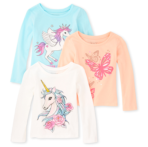 

s Baby And Toddler Glitter Animal Graphic Tee 3-Pack - Multi T-Shirt - The Children's Place