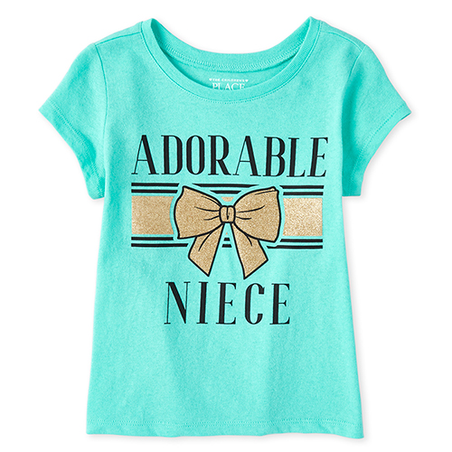 

s Baby And Toddler Glitter Niece Graphic Tee - Blue T-Shirt - The Children's Place