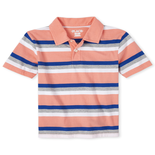 

s Boys Striped Jersey Polo - Orange - The Children's Place