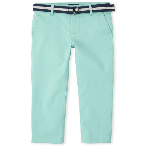 

Boys Boys Belted Stretch Chino Pants - Green - The Children's Place