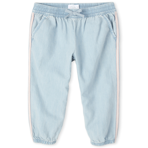 

Girls Side Stripe Denim Pull On Beach Pants - The Children's Place