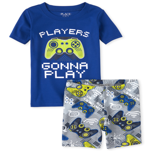 

s Boys Glow Video Game Snug Fit Cotton Pajamas - Blue - The Children's Place