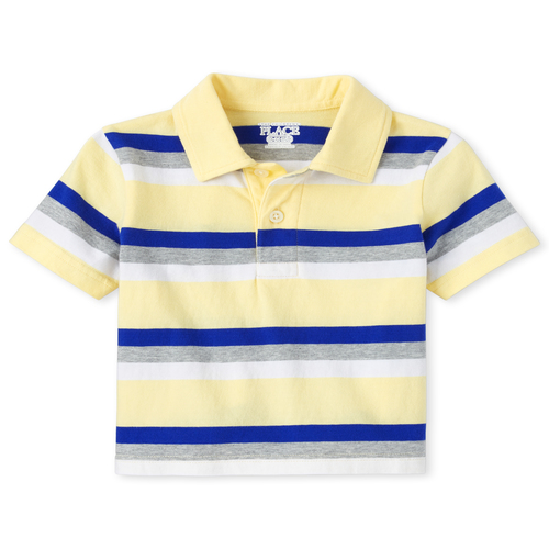 

s Baby And Toddler Boys Striped Jersey Polo - Yellow - The Children's Place