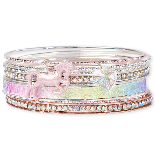 

Girls Glitter Unicorn Bangle Bracelet 7-Pack - Multi - The Children's Place