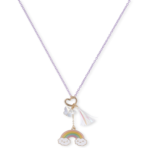 

Girls Glitter Rainbow Butterfly Necklace - Multi - The Children's Place