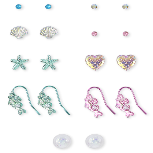 

Girls Glitter Mermaid Earrings 9-Pack - Multi - The Children's Place