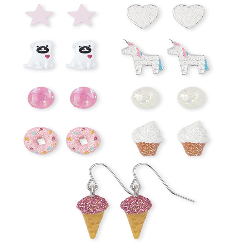 

Girls Glitter Desserts Earrings 9-Pack - Multi - The Children's Place