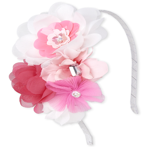 

Girls Jeweled Flower Headband - White - The Children's Place