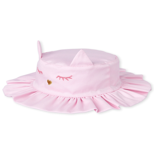 

Newborn Baby Embroidered Cat Bucket Hat - Pink - The Children's Place