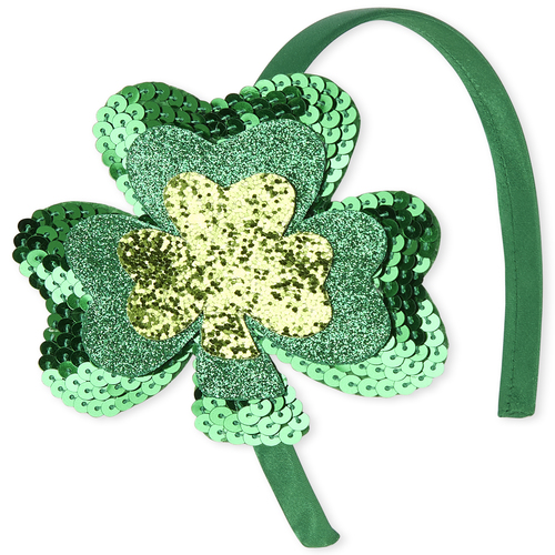 

Girls Embellished Shamrock Headband - Green - The Children's Place