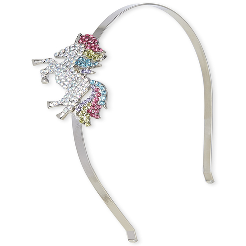 

Girls Rhinestud Unicorn Metal Headband - Metallic - The Children's Place