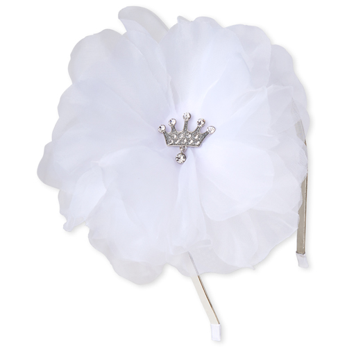 

Girls Flower Metal Headband - White - The Children's Place