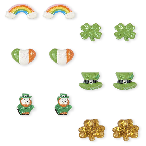 

Girls Glitter Shamrock Earrings 6-Pack - Multi - The Children's Place