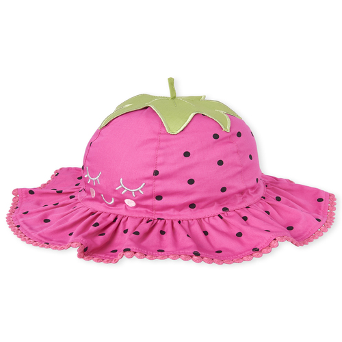 

Baby Girls Toddler Embroidered Strawberry Bucket Hat - Pink - The Children's Place