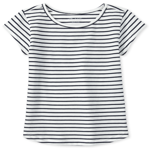 

Girls Striped Basic Layering Tee - Blue T-Shirt - The Children's Place