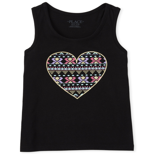 

Girls Mix And Match Glitter Racerback Tank Top - Black - The Children's Place