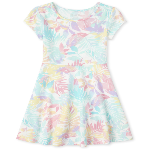 

Girls Print Skater Dress - White - The Children's Place