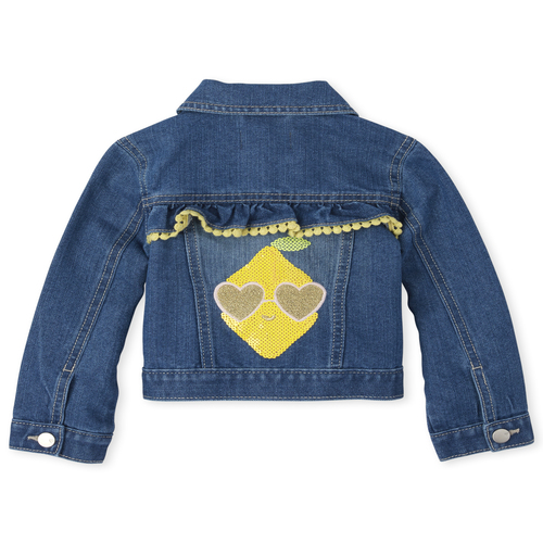 

s Baby And Toddler Sequin Lemon Denim Jacket - The Children's Place