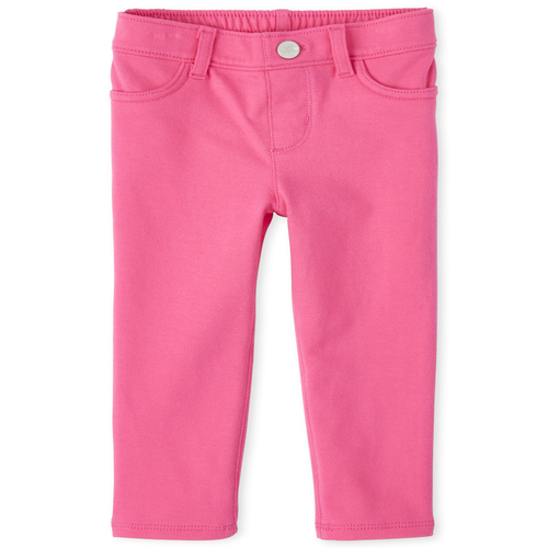 

Baby Girls Baby And Toddler French Terry Pull On Jeggings - Pink - The Children's Place