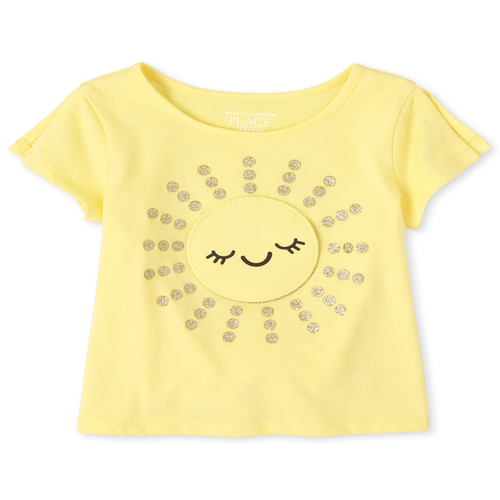 

s Baby And Toddler Glitter Peek-A-Boo Top - Yellow - The Children's Place