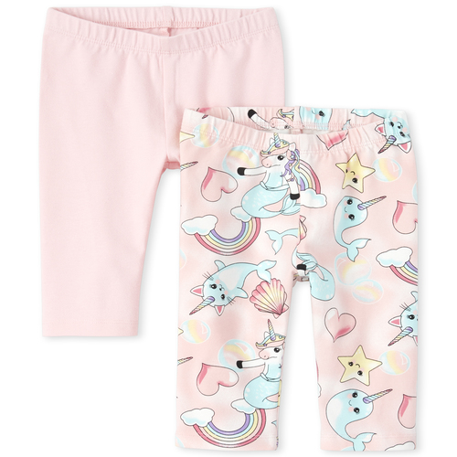 

Baby Girls Baby And Toddler Capri Leggings 2-Pack - Pink - The Children's Place