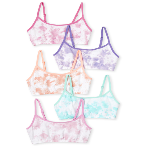 

s Tie Dye Bralette 5-Pack - Pink - The Children's Place