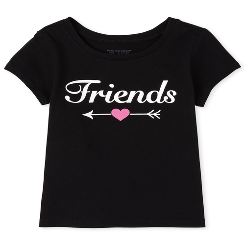 

s Baby And Toddler Glitter Friends Matching Graphic Tee - Black T-Shirt - The Children's Place