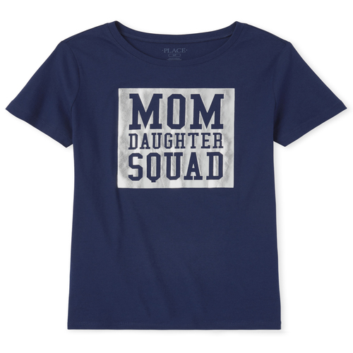 

Womens Matching Family Foil Squad Graphic Tee - Blue T-Shirt - The Children' Place