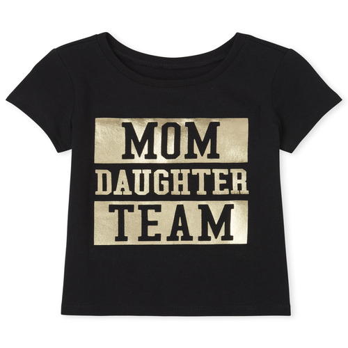 

s Baby And Toddler Matching Family Foil Team Graphic Tee - Black T-Shirt - The Children's Place