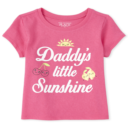 

s Baby And Toddler Glitter Daddy's Sunshine Graphic Tee - Pink T-Shirt - The Children's Place