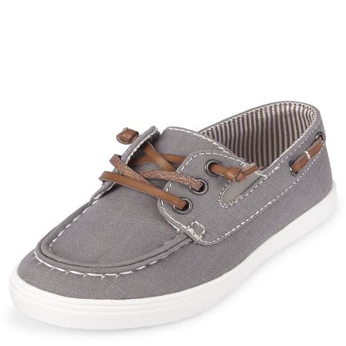 

Baby Boys Toddler Boys Chambray Boat Shoes - Gray - The Children's Place