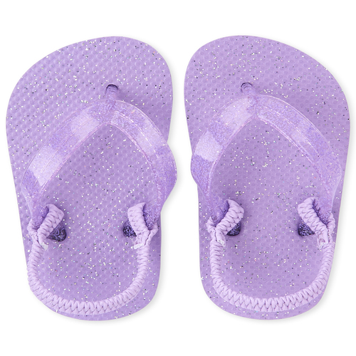 

Baby Girls Toddler Glitter Flip Flops - Purple - The Children's Place