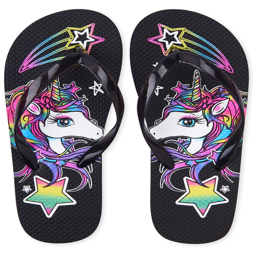 unicorn flip flops children's place