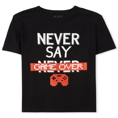 

s Boys Video Game Graphic Tee - Black T-Shirt - The Children's Place