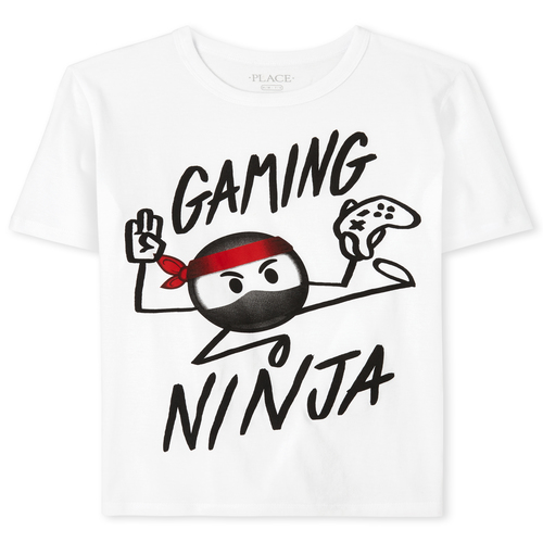 

s Boys Ninja Graphic Tee - White T-Shirt - The Children's Place