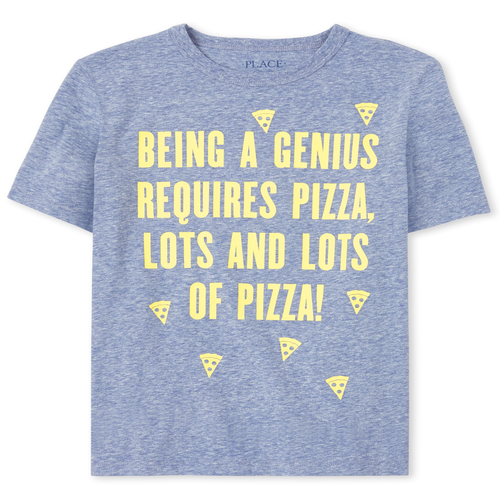 

Boys Boys Pizza Genius Graphic Tee - Blue T-Shirt - The Children's Place