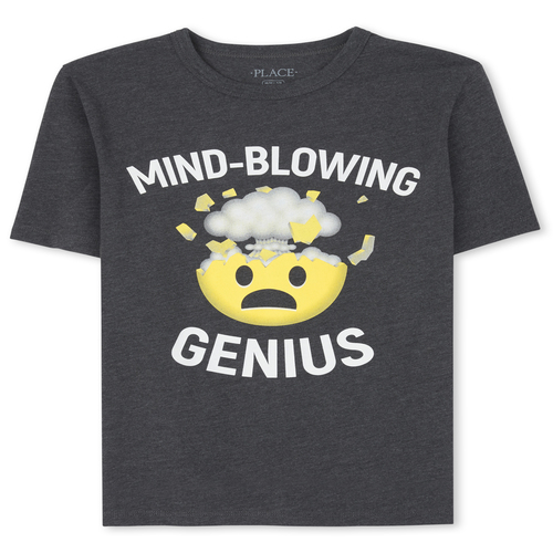 

s Boys Genius Emoji Graphic Tee - Black T-Shirt - The Children's Place