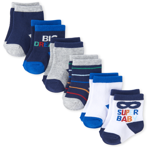 

Newborn Baby Boys Super Baby Midi Socks 6-Pack - Multi - The Children's Place