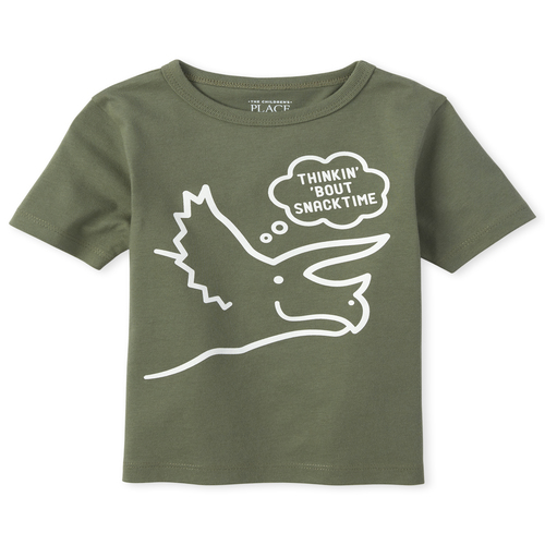 

s Baby And Toddler Boys Dino Snack Graphic Tee - Green T-Shirt - The Children's Place