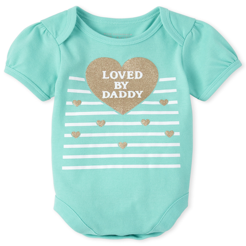 

s Baby Glitter Daddy Matching Graphic Bodysuit - Blue - The Children's Place