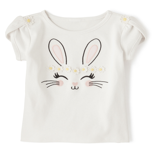 

s Embroidered Bunny Top - Spring Jubilee - White - The Children's Place