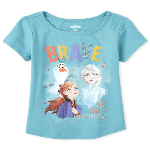 

s Toddler Disney Frozen 2 Glitter Brave Graphic Tee - Blue T-Shirt - The Children's Place