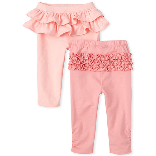 

Newborn Baby Ruffle Leggings 2-Pack - Pink - The Children's Place