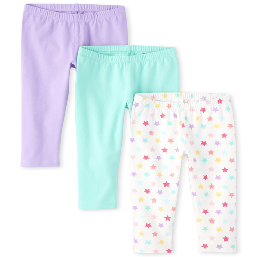 

Girls Rainbow Star Capri Leggings 3-Pack - Purple - The Children's Place