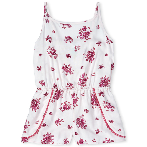 

Girls Floral Romper - Pink - The Children's Place