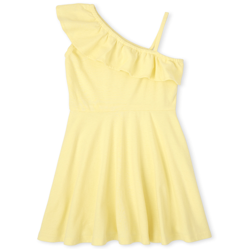 

Girls Ruffle One Shoulder Dress - Yellow - The Children's Place