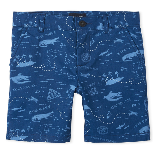 

s Boys Print Chino Shorts - Blue - The Children's Place