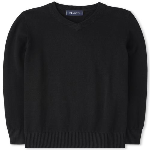 

Boys Boys Uniform V Neck Sweater - Black - The Children's Place